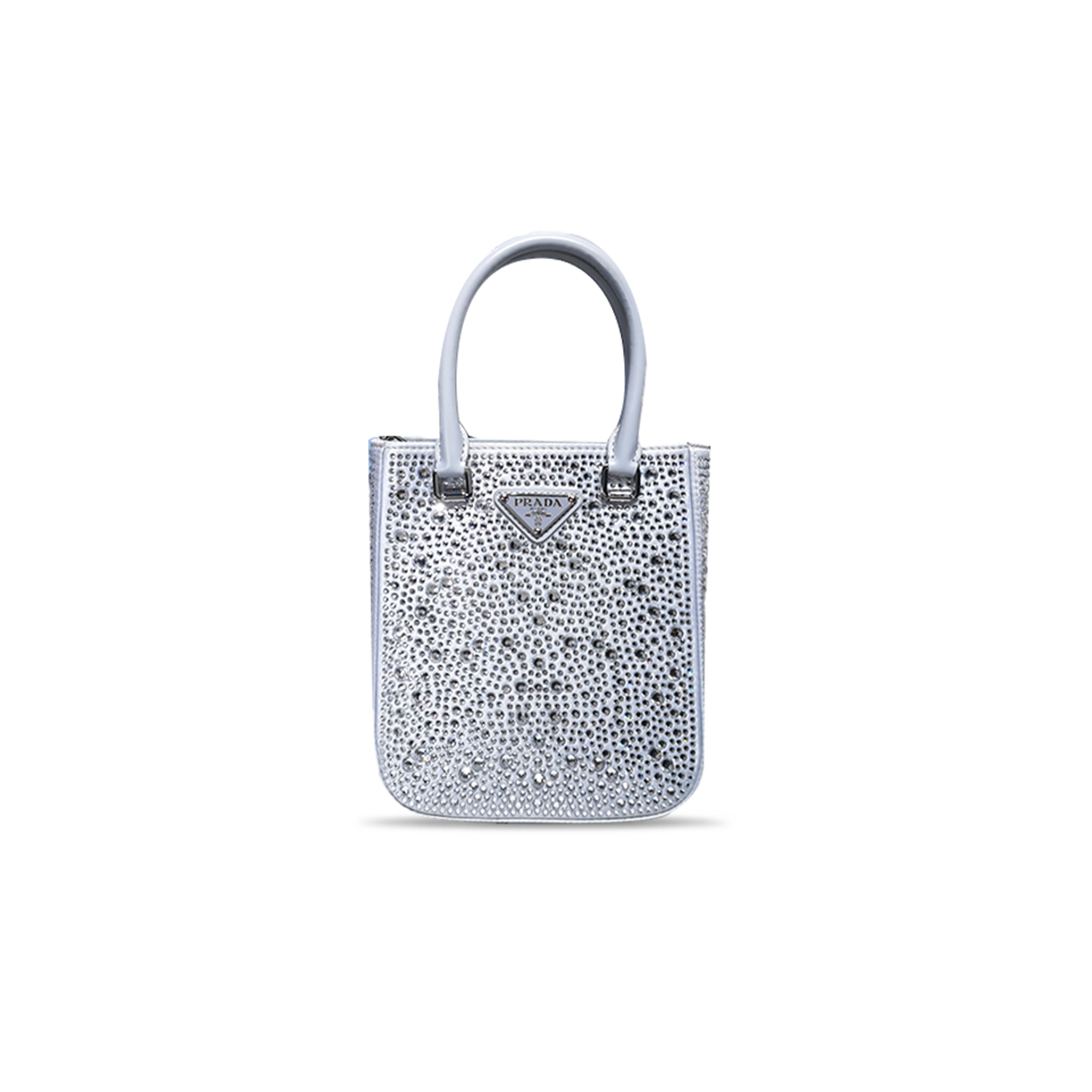 PRADA SMALL SATIN TOTE BAG WITH CRYSTALS 1BA331 (17.5*15*5cm)